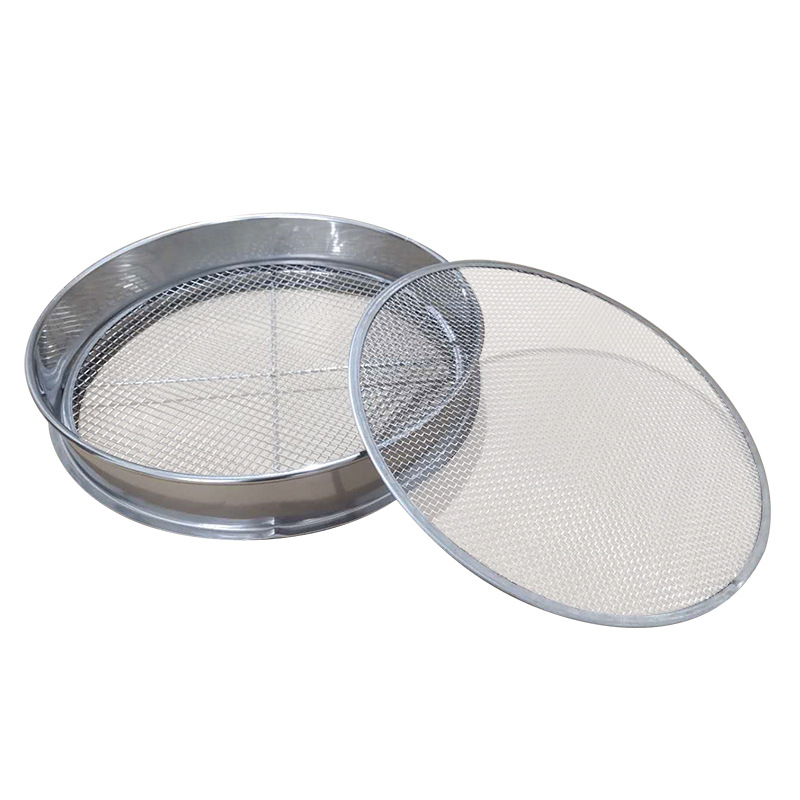 Garden Gardening Sieve 304 Stainless Steel with 6 Replaceable Sieve Mesh Panels, Detachable Soil Sieve, Diameter 30cm Soil Sieve
