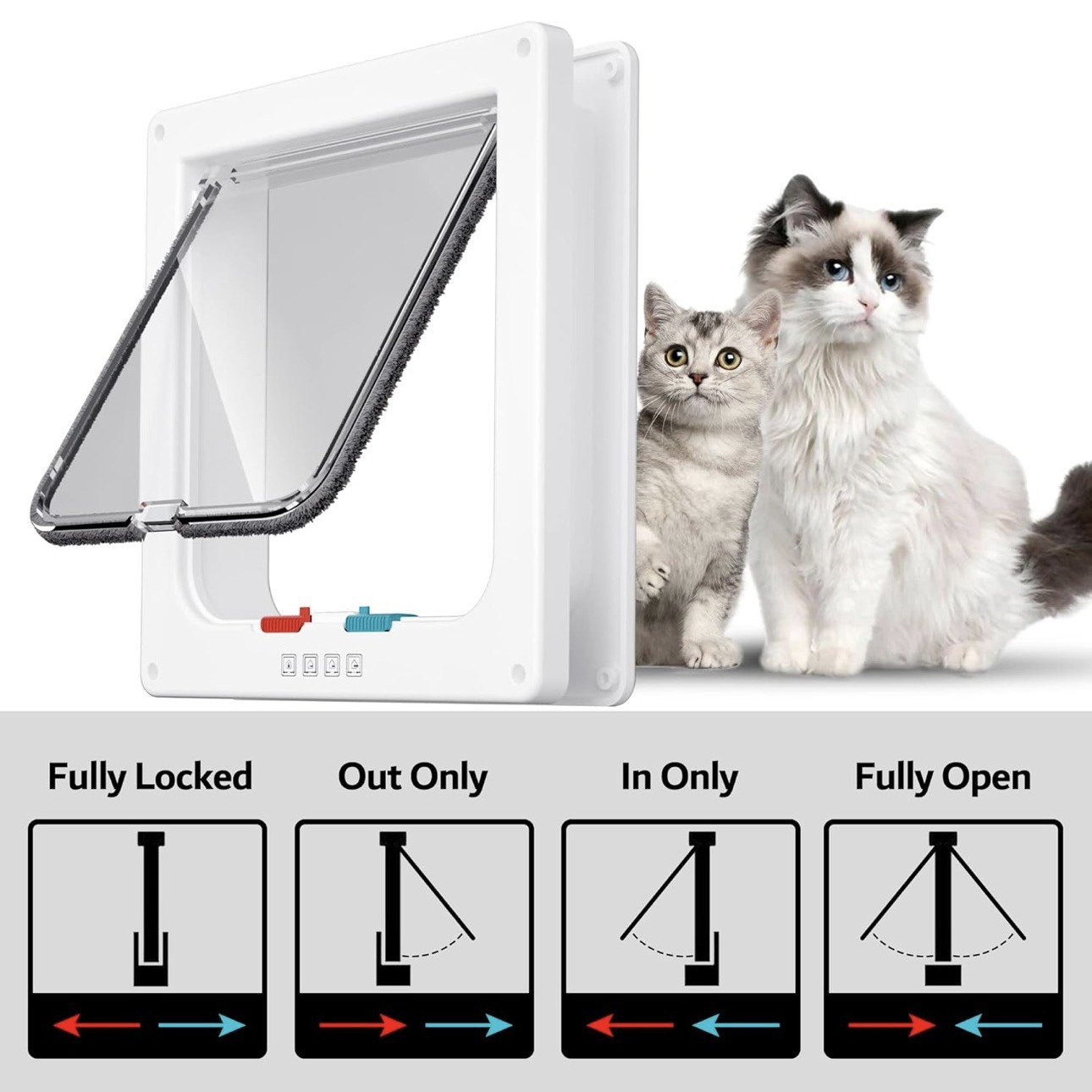 Cross-border source pet door cat free access two-way door controllable switch direction cat door pet supplies