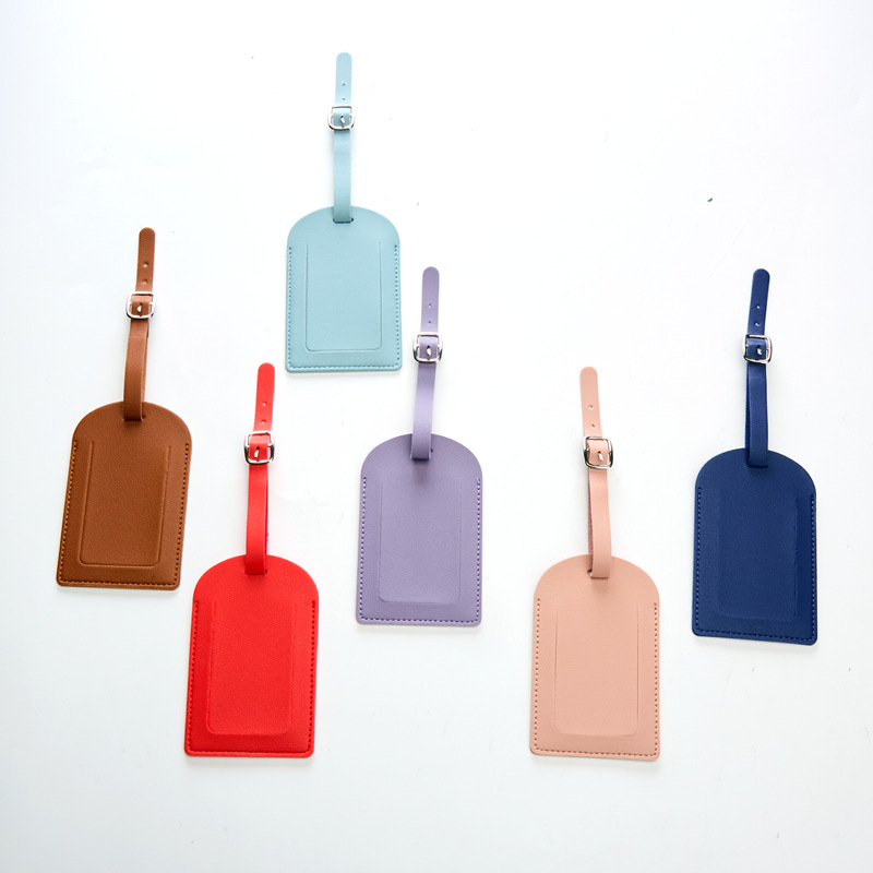 PU Luggage Tag Multicolor Aircraft Boarding Card Creative Suitcase Tag Check-in Leather Flip Luggage Tag