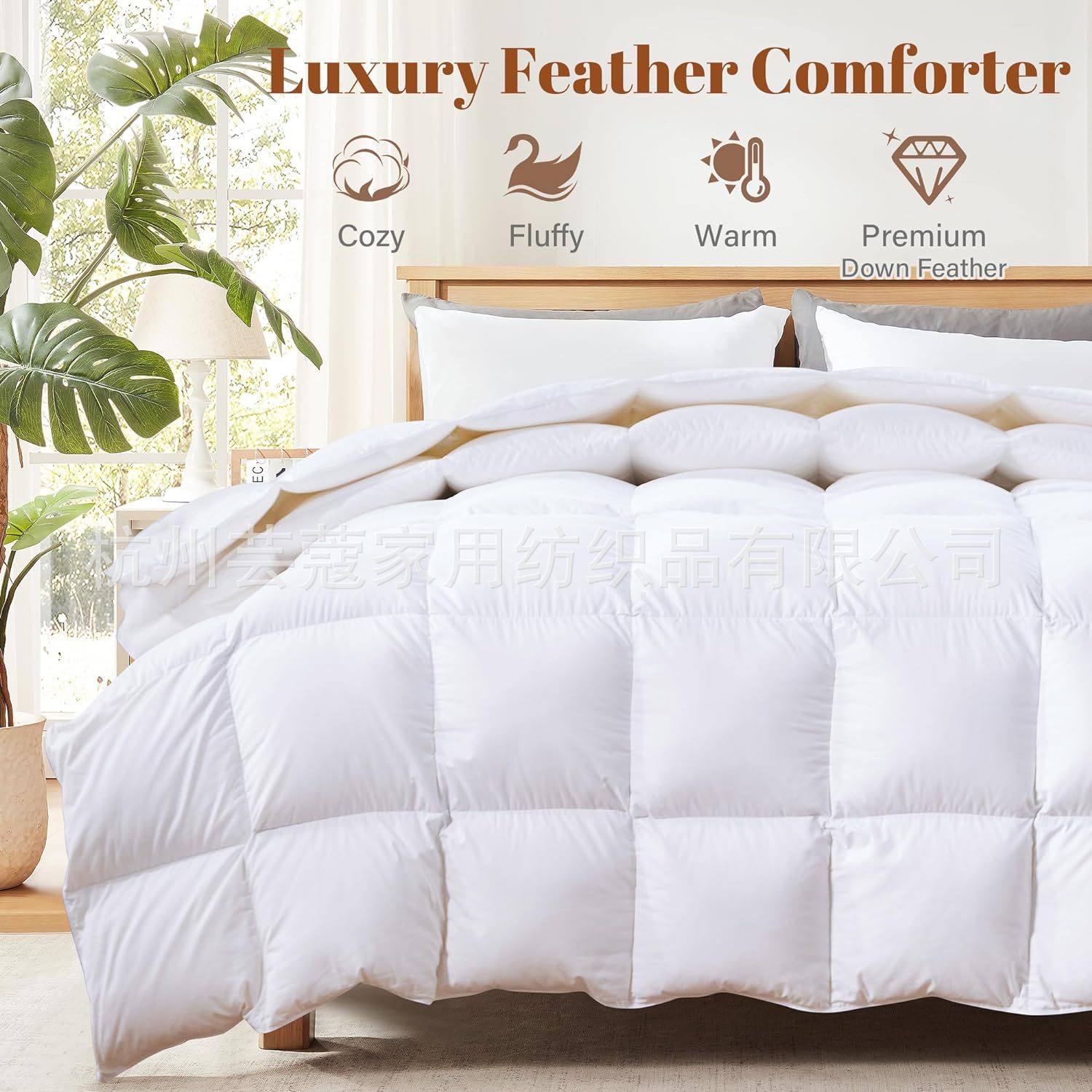 Four Seasons Feather Quilt White Single Bed down Quilt Core Amazon Luxury Hotel Bedding Cotton Quilt Quilt