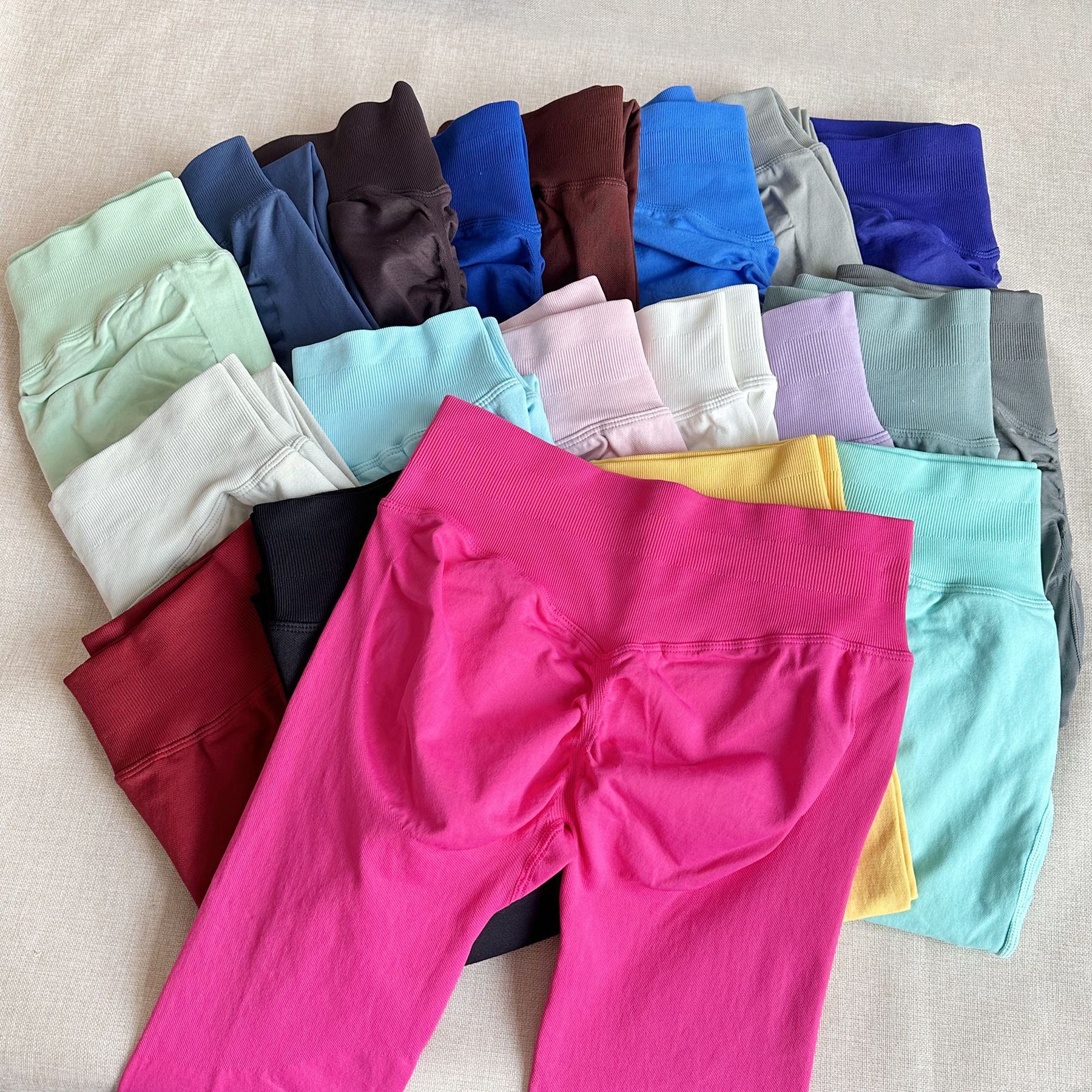 Кросс-бордерные популярные брюки DF того же стиля три секции талии V талия поднимающие бедра бесшовные низкая талия девять секций фитнес йога брюки