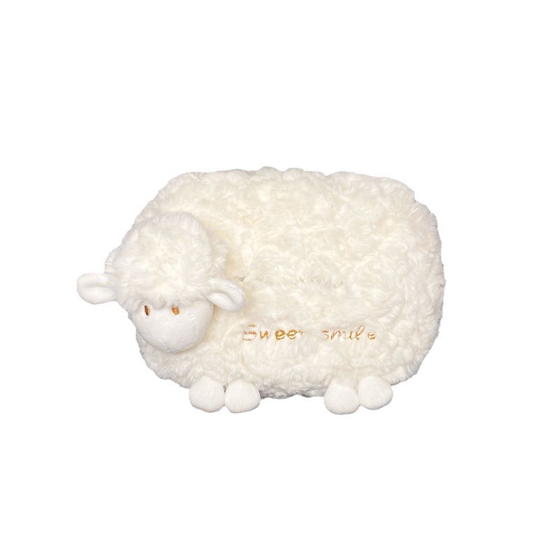 Internet Celebrity Cute Lamb Car Tissue Box Car Light Luxury High-end Decoration Accessories Hanging Decoration Car Tissue Box