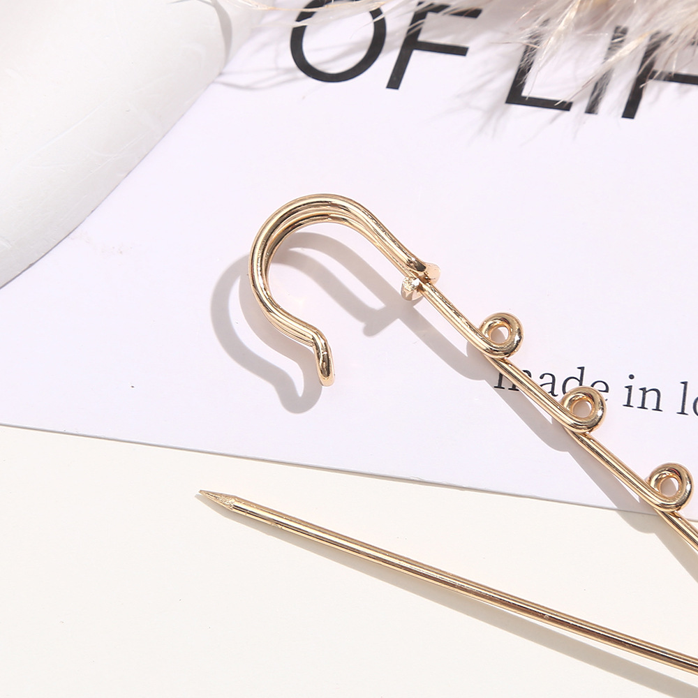 Spot metal anti-light buckle pin around the ring large pin safety long pin trouser skirt modified waist pin ladies waist buckle