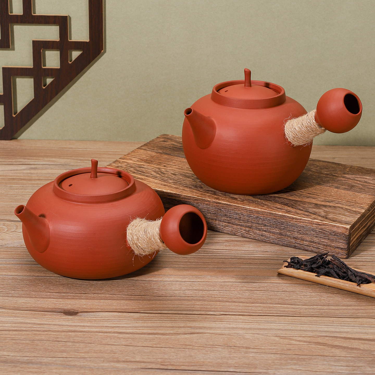 Chaozhou Red Charcoal Stove Sand Kettle Kung Fu Tea Set with Charcoal Fire Explosion-Proof and Crack-Proof Ceramic Side Handle Kettle