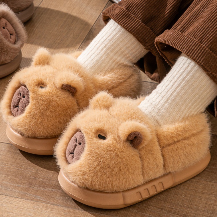 Children's Cotton Shoes Winter New Kidsren's Cotton Slippers Bag with Baby Cute Plush Home Shoes Boys' Warm Cotton Shoes