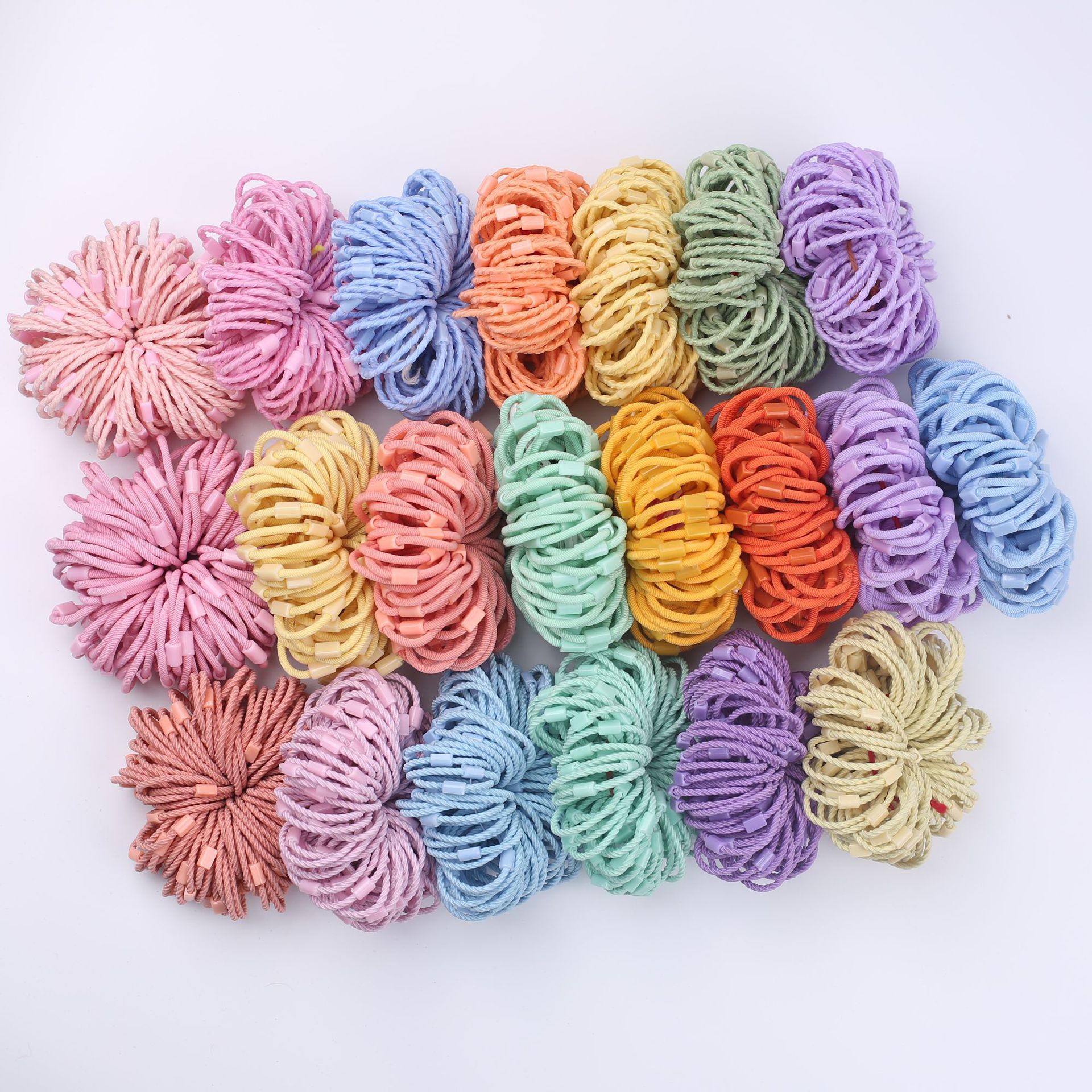 Candy color children's rubber band baby hair ring flat buckle DIY sticky accessories big children's headdress does not hurt the hair rope wholesale