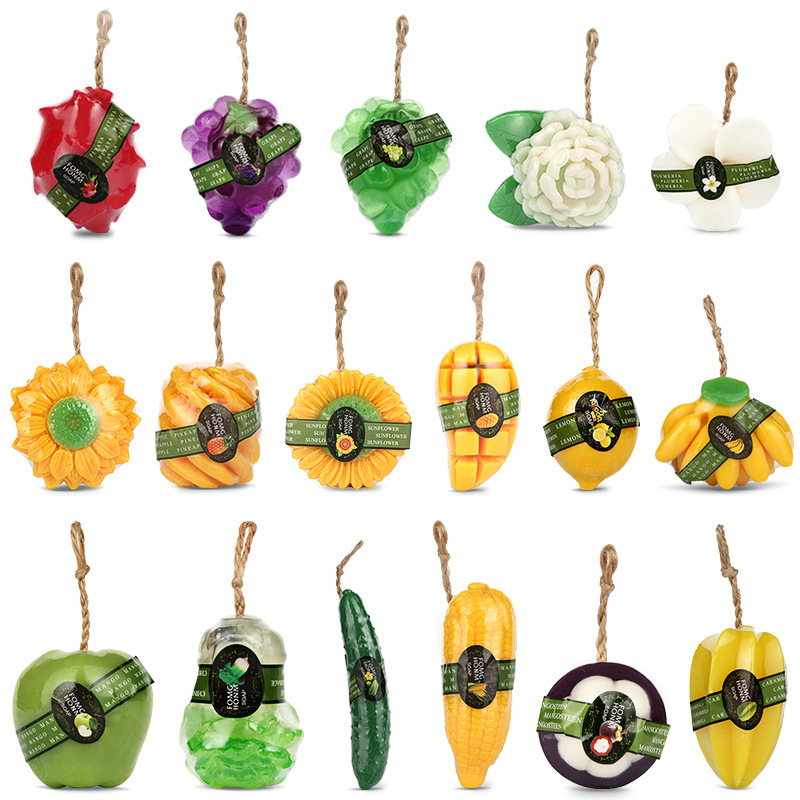 Thai Fruit Essential Oil Soap Same Style Gift Soap Mango Handmade Soap Manufacturer Children's Bath Soap in Stock