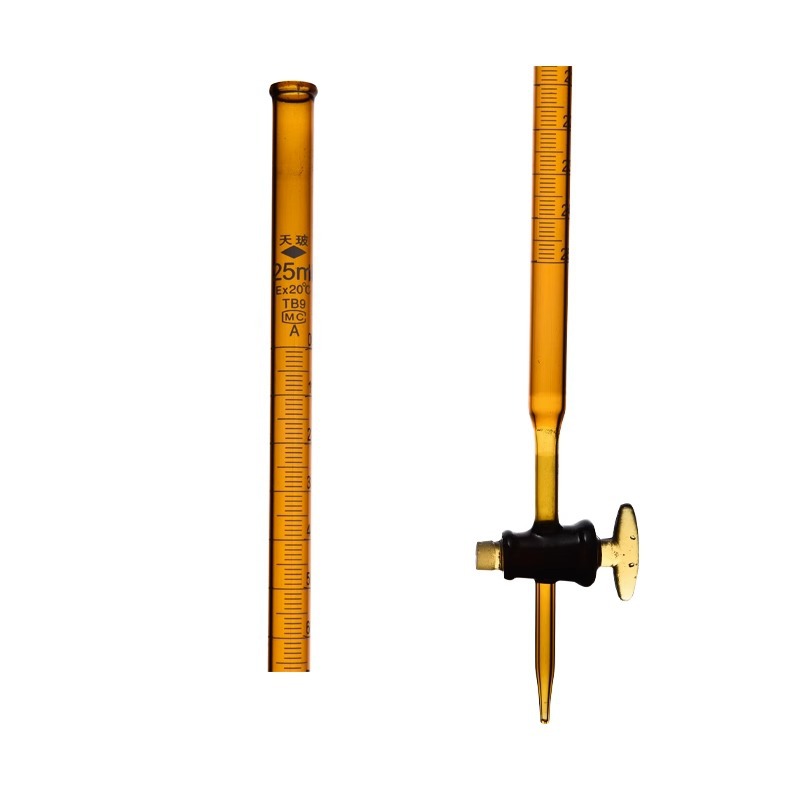 Tianbo burette grade a acid-base dual-purpose 25 50 100ml acid-base basic glass tetrafluoro piston brown universal