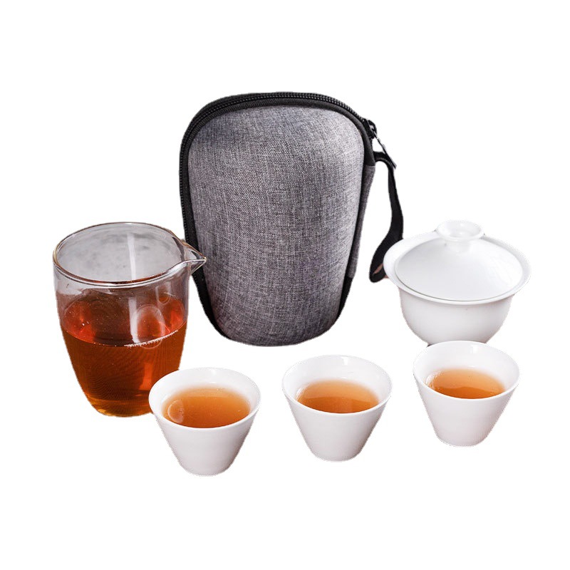 Outdoor Travel Tea Set Wholesale Ceramic Quick Cup Simple High-End Car Portable Tea Set Gift Customization