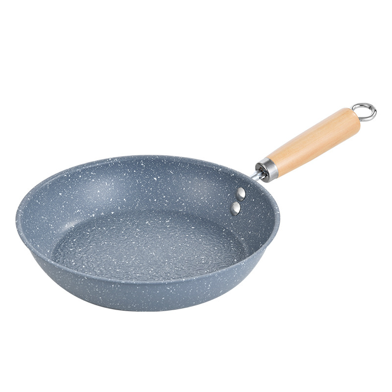 Specialized Non-Stick Frying Pan for Cross-Border Sales, Japanese-Style Stone-Patterned Flat-Bottomed Pan, Marble Non-Stick Pan, Steak and Pancake Pan, Household Non-Stick Pan