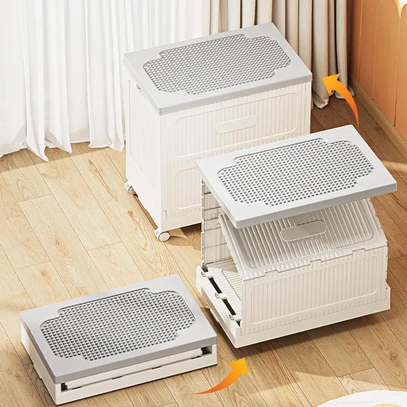 Folding Flip-Top Cabinet Household Storage Box Living Room Storage Box Bedroom Bedside Table Giant Storage Box Suitcase