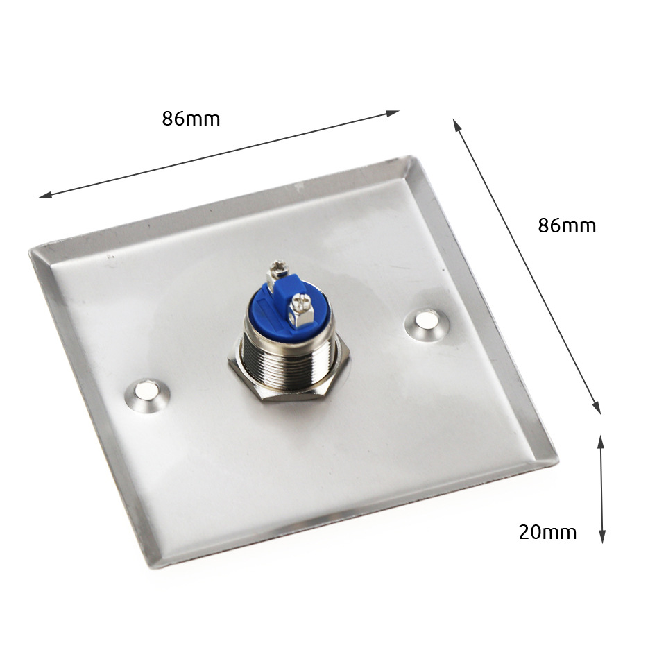 Access control button switch stainless steel panel automatic reset doorbell 86 access control door opening switch