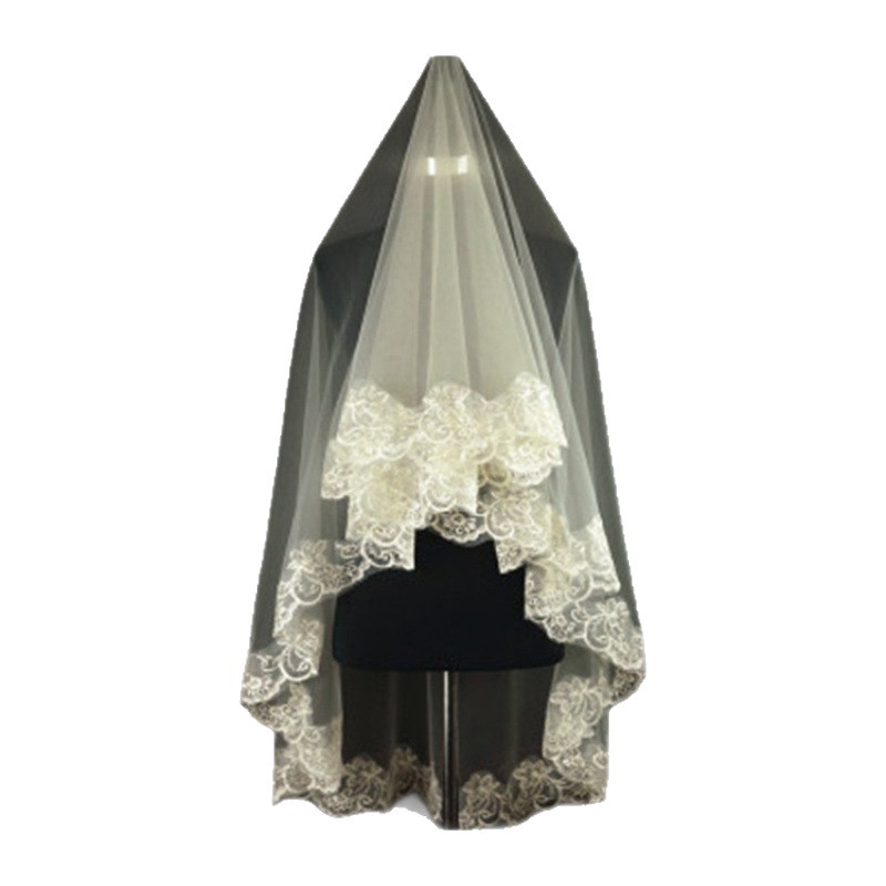Bridal Veil 3m White Single Layer Lace Computer Lace Veil Wedding Veil Manufacturer Wholesale