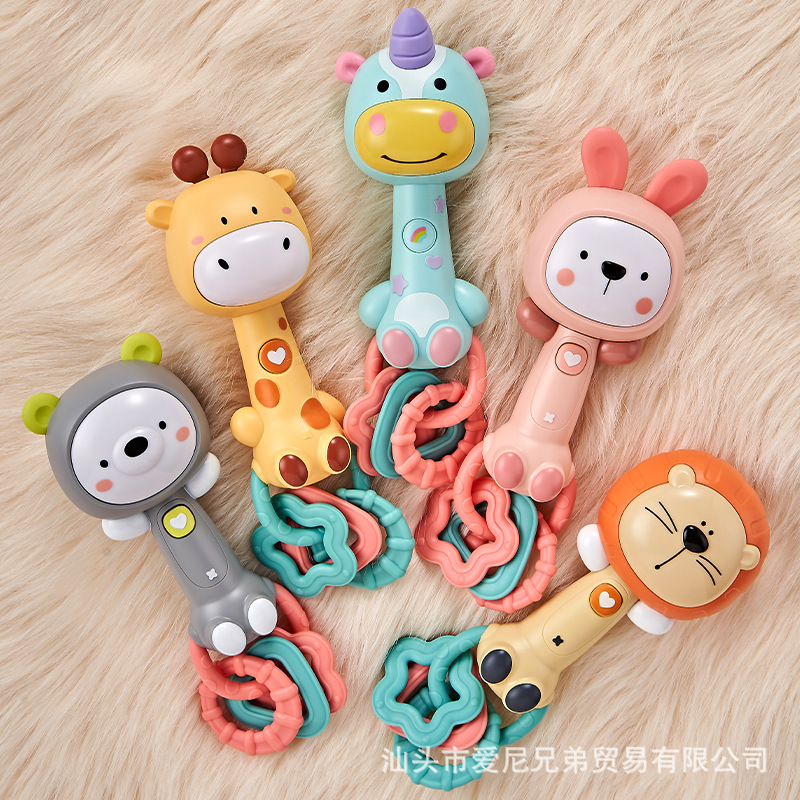 Кукла-успокаиватель для новорожденных 0-1 год, игрушка с звуком и светом, погремушка