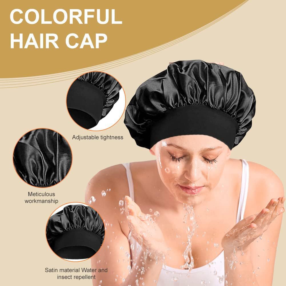 Amazon Cross-Border Foreign Trade Wide-Brimmed High-Elastic Headscarf Beauty Cap Shower Cap Hair Care Cap Women's Care Satin Nightcap