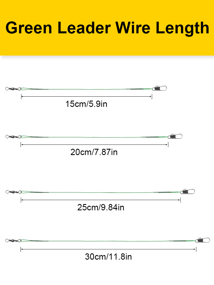 Lure Leader Wire with Swivel Pin to Prevent Tangling, Lure Steel Wire 15/20/25/30cm Fishing Tackle Accessory Line