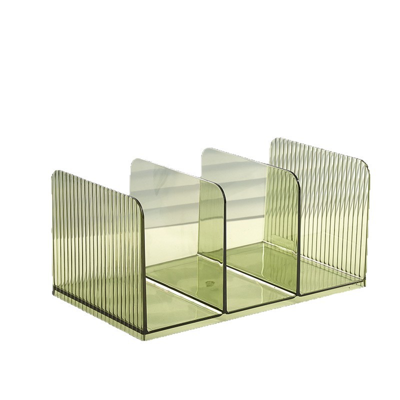 Wholesale Desktop Transparent Ins Triple Book Rack Thickened Student Book Storage Artifact Acrylic Divider Bookshelf