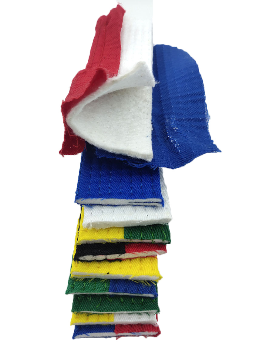 Taekwondo Belt Embroidered Black Belt Karate Belt Ribbon White Red Black Embroidered Cotton Core Children's Belt