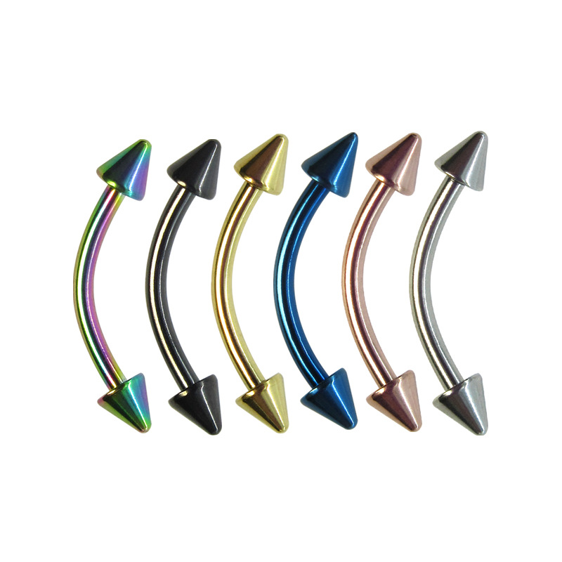Meier stainless steel pointed eyebrow nail basic curved rod eyebrow ring human body piercing jewelry European and American cross-border ear bone nail