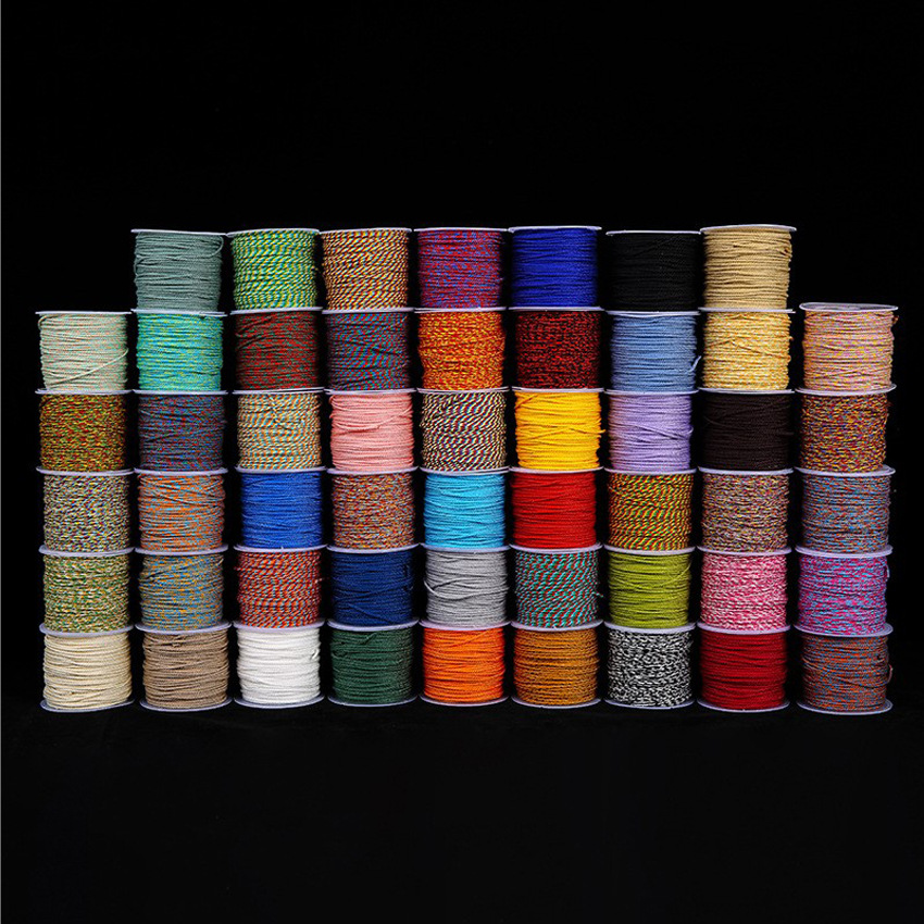 Hand-Rolled Cotton Thread 18 Strands 20m Ethnic Style Dragon Boat Festival Rice Dumpling Rope Bracelet Necklace Tassel Wiring Cotton Thread Rope