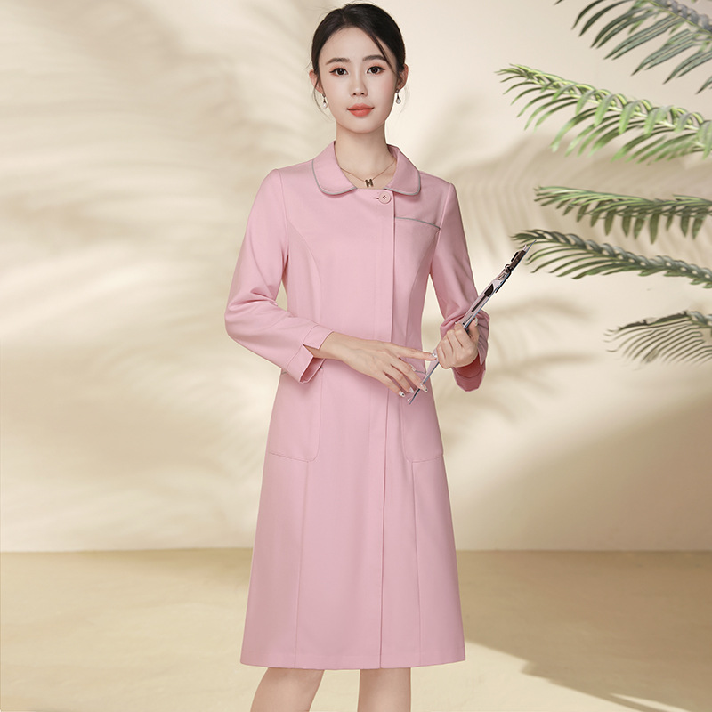 Xiangchunniao Medical Beauty Front Desk Reception White Nurse Uniform Dress Women's Spring and Autumn Beauty Salon Oral Pharmacy Work Clothes