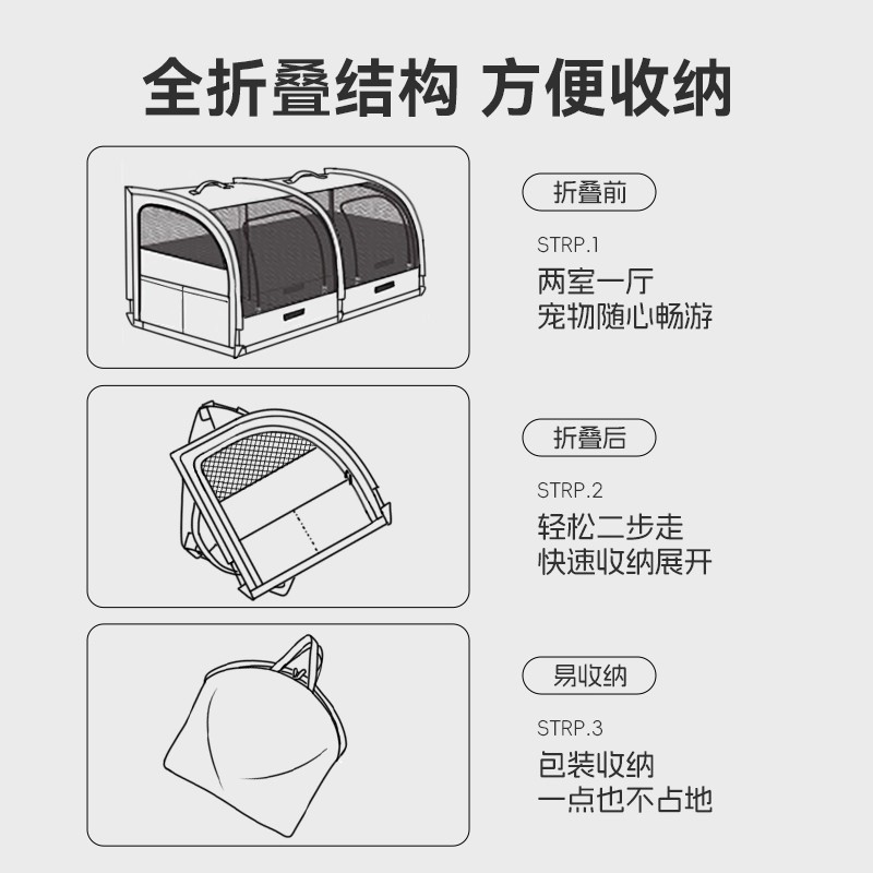 Car-Mounted Doghouse and Cathouse, Universal for All Seasons, Foldableable Portable Pet Cat and Dog Cage, a Great Tool for Dogs to Go Out in the Car