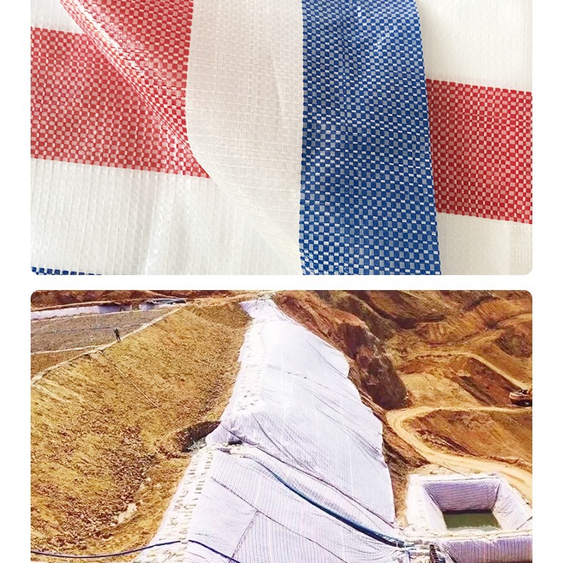 Walrus Waterproof Tarpaulin Mining Special Color Strip Cloth Engineering Construction Site Tarpaulin Cover Dustproof and Rainproof Color Strip Cloth Plastic