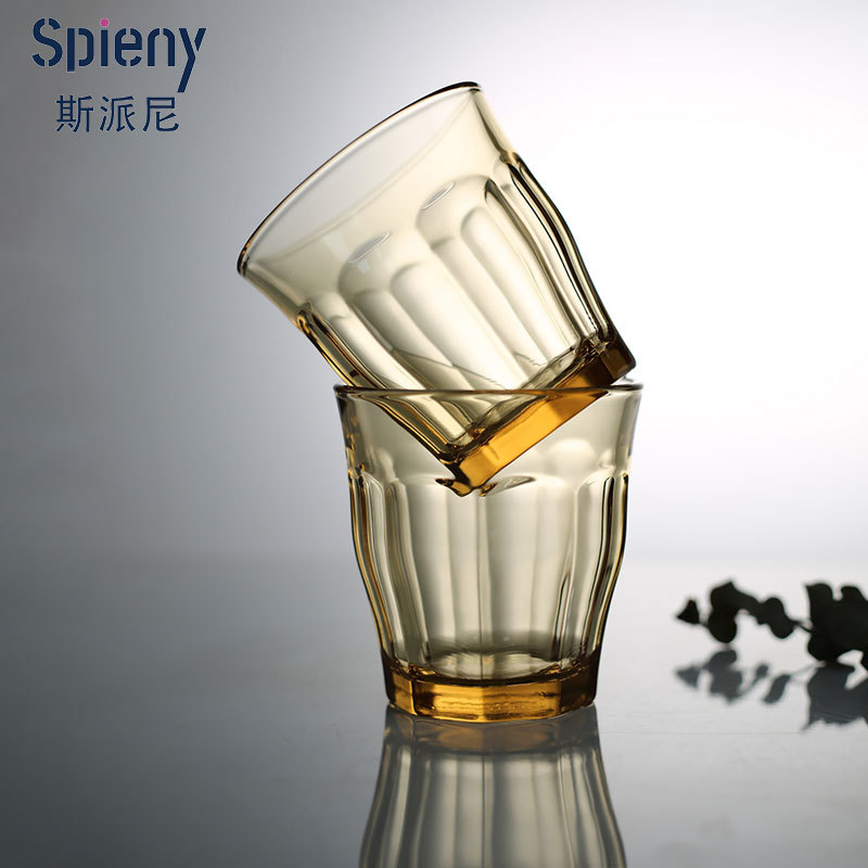 Sparnico High Borosilicate Glass Heat Resistant Amber Tableware Plate Bowl Deep Plate Water Cup Noodle Bowl Soup Bowl Fish Plate Set