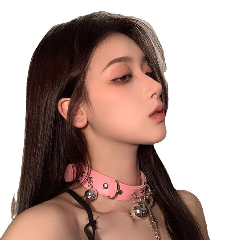 Women's Collar Bell Neck Belt Chain Neck Ring Male Clavicle Chain Neck Ring Necklace Neck Chain Neck Ring Leather One Piece