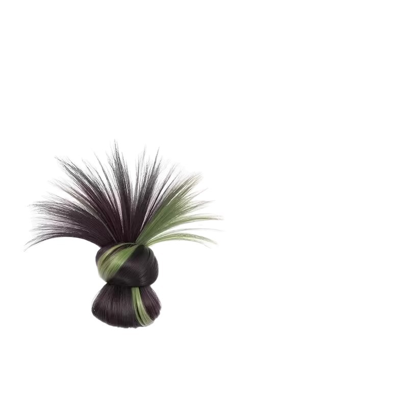 Hair Bun Wig for Women with Sweet and Sassy Highlights, Feather Hair Clip, Fluffy Low Bun Hairpiece, Colorful Hair Tie