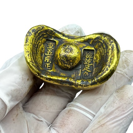 Антикварные серебряные слитки династии Цин, 0.05кг, слитки пяти императоров, украшения, коллекционные антиквариаты