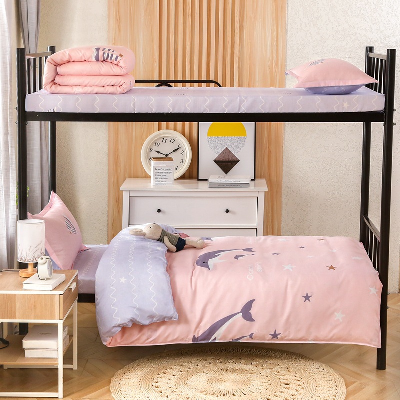 Factory wholesale bedding full set of bedding six-piece student dormitory single quilt core set of mattress quilt cover