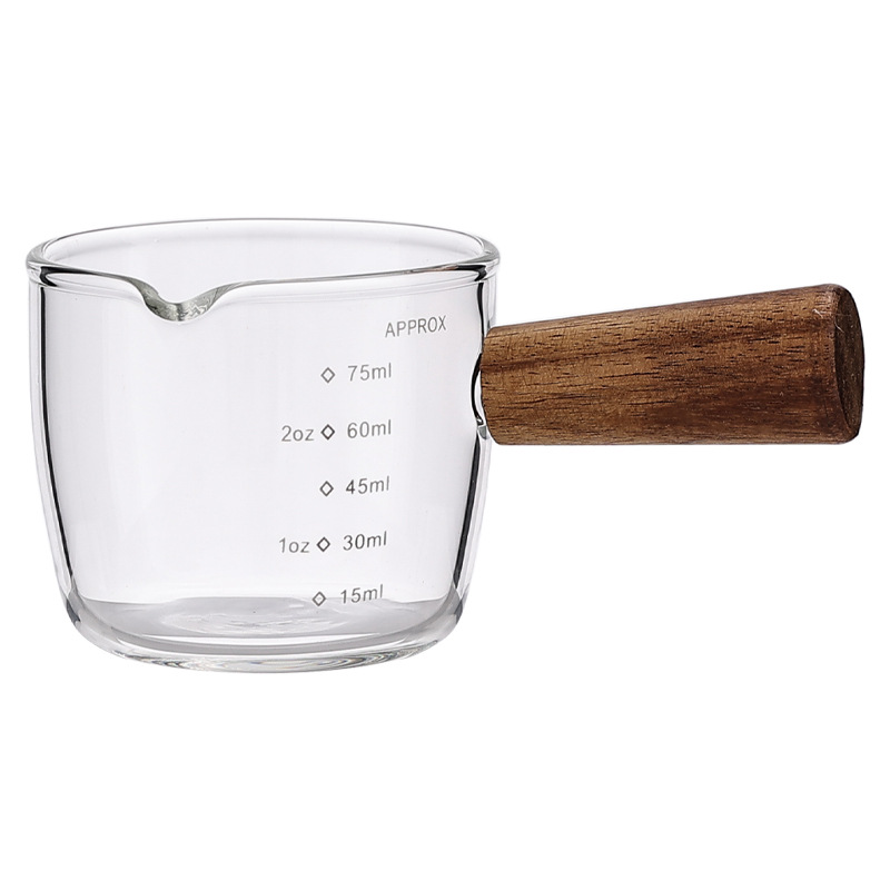 Small glass milk cup Italian concentrated coffee cup extraction measuring cup with scale and milk jar Western food sauce Hopper sauce dish