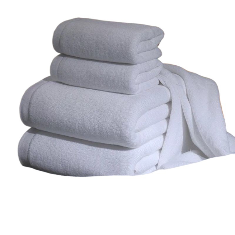 White Hotel and Guesthouse Towels, Bath Towels Wholesale, Hotel and Beauty Salon Bathing Towels, Logo Source Factory Wholesale, Cross-Border Supply