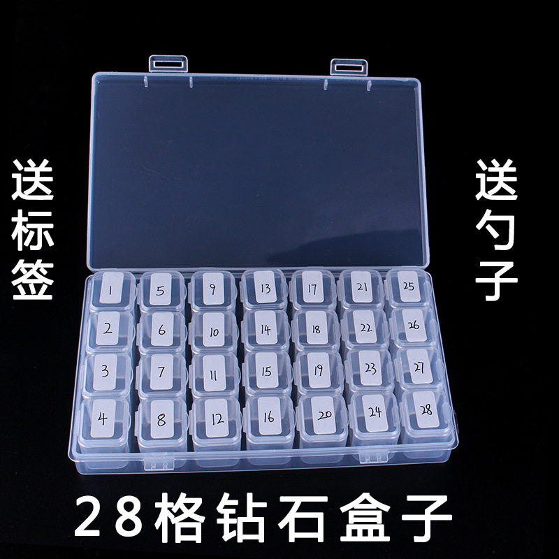 Diamond Painting Storage Box with 21 Compartments, Diamond Box with 28 Compartments, Diamond Embroidery Sticker, Diamond Dot Diamond Masonry Diamond Box