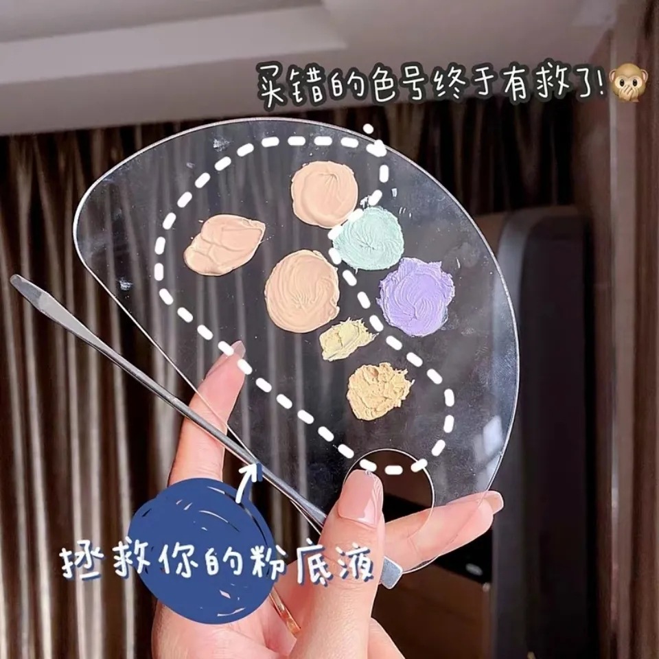 Acrylic Transparent Palette Acrylic Paint Gouache Watercolor Painting Manicure Tools Large and Small Oval Palette