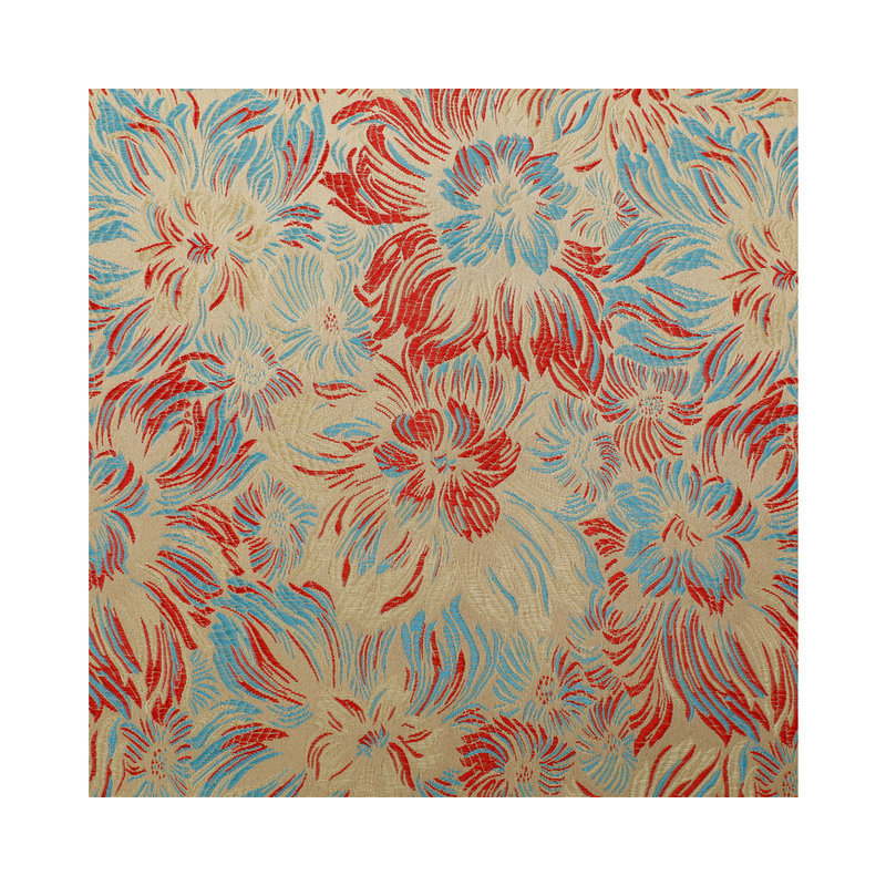 Brocade and Satin Triple Chrysanthemum Quilt Retro Cheongsam Cotton-padded Jacket Fabric Imitation Three-Five Pattern Tang Suit Chinese Style Jacquard Fabric