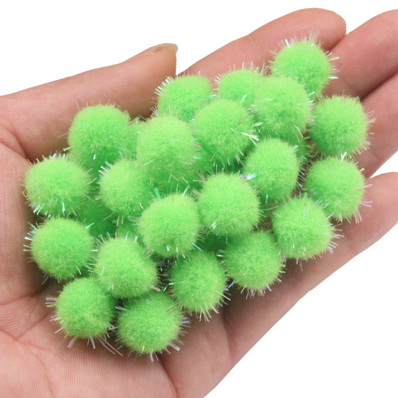 15-20MM七彩葱丝毛毛球diy手工圣诞帽装饰彩色毛绒球马卡龙色毛球