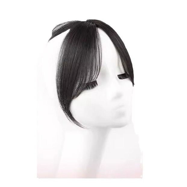 Wig for Women with Bangs, Hair Replacement Piece on Top of Head, Fluffy Invisible Hair Volume, Middle Parted Full Head Natural Bangs Wig Piece