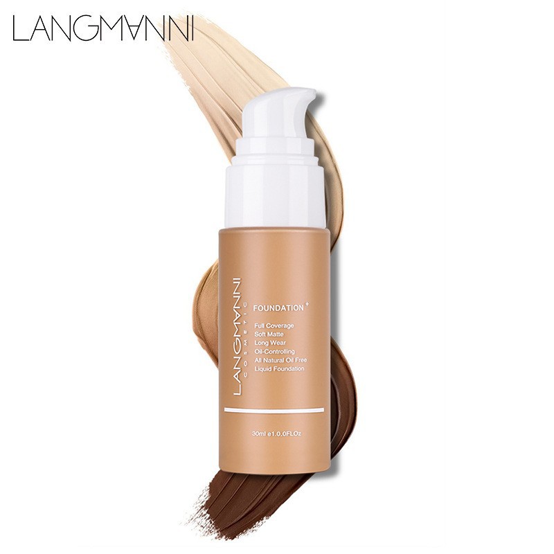 Langmanni Cross-Border Makeup Foundation Matte Oil Control Concealer Foundation European and American Makeup Amazon Exclusive Supply