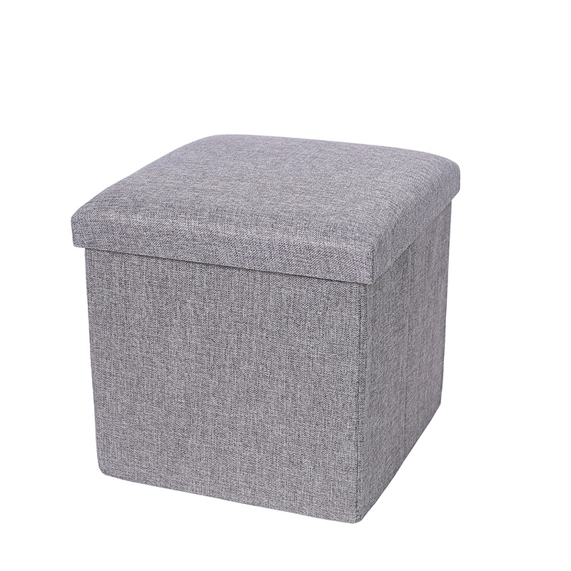 Cotton and Linen Storage Stool Storage Stool Seatable Sofa Shoe Changing Stool Household Multifunctional Folding Storage Box Artifact