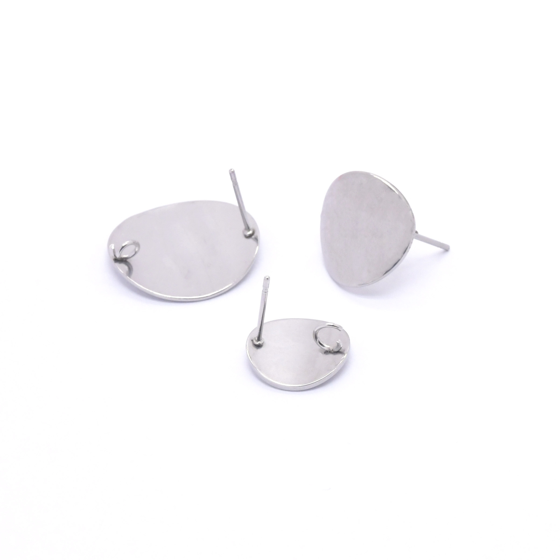 Hot Selling DIY Oval Piece Geometric Earrings Empty Bottom Oval Smooth Stainless Steel Jewelry Accessories Ready for Sale