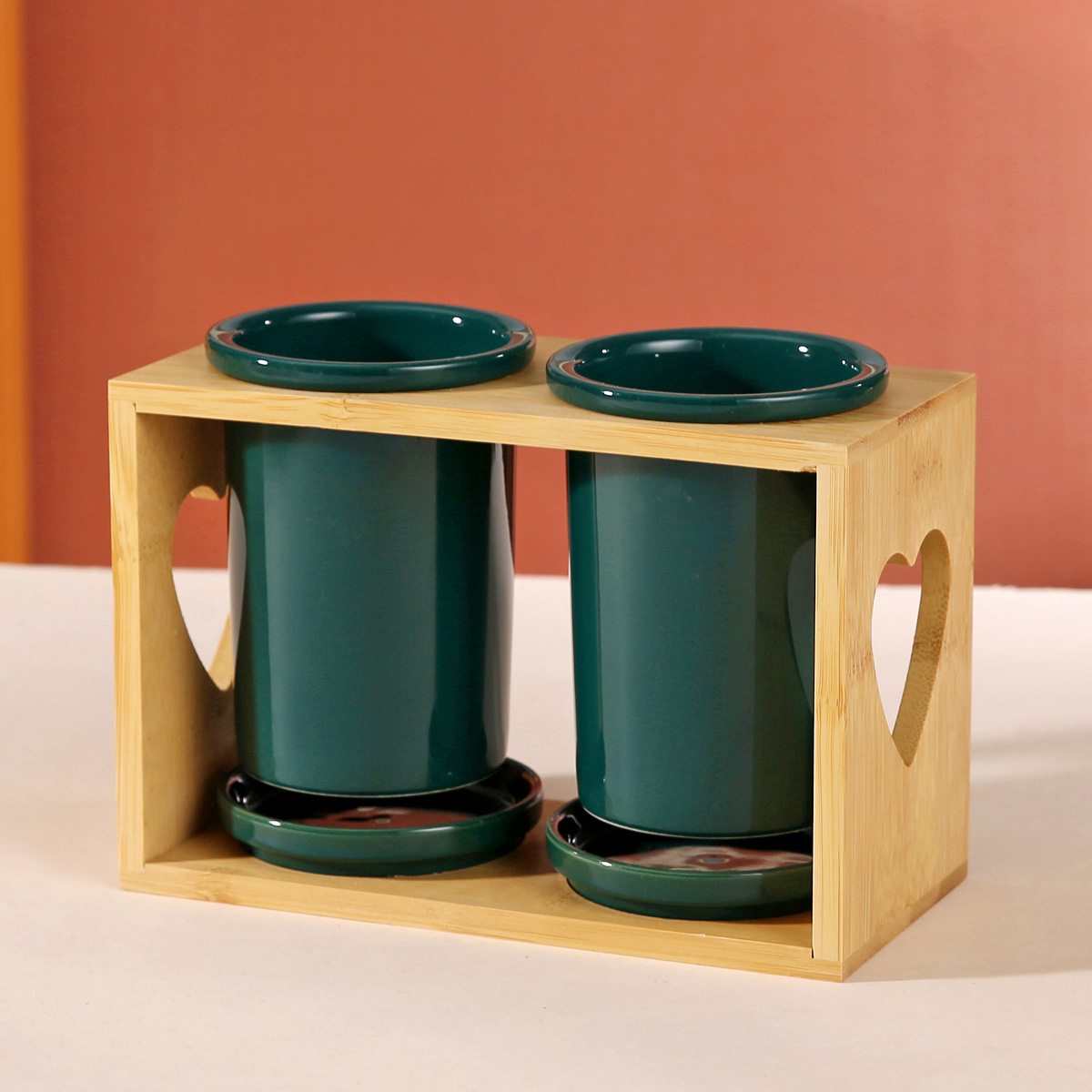 Kitchen supplies chopsticks tube pure white double tube draining chopsticks cage household tableware chopsticks holder can be printed logo