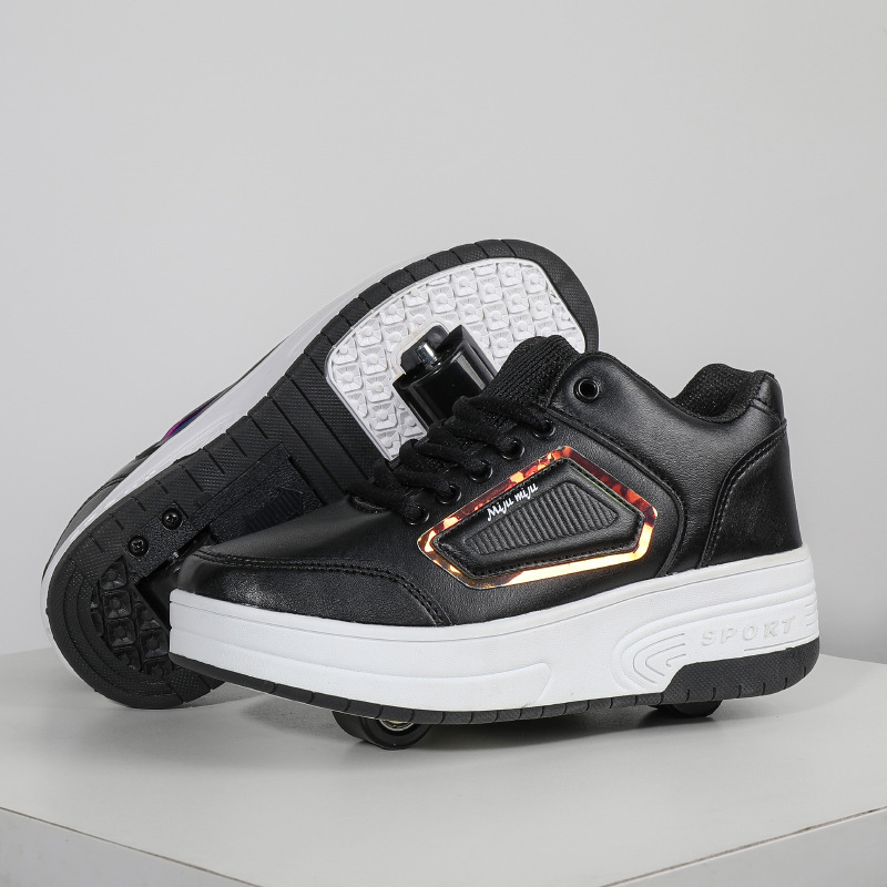 New double-wheel walking shoes boys and girls roller skating shoes adult speed skating sneaker detachable children's skating shoes men