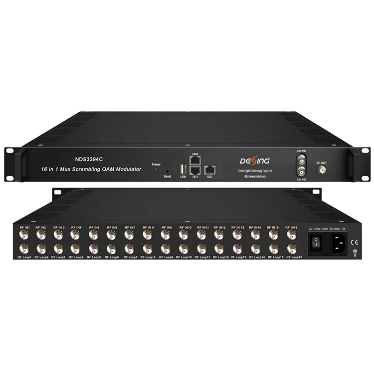 Dexin NDS3394C 16 DVB-S2/T2/ISDB/ATSC/C тюнер в модулятор