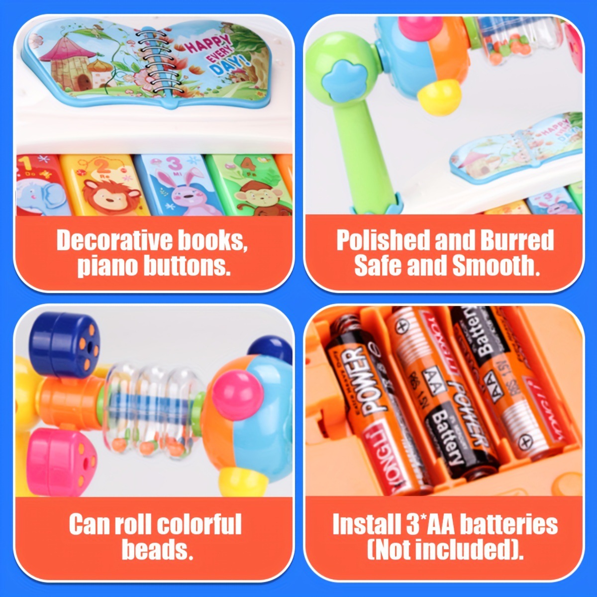 Cross-Border Popular Children's Electronic Keyboard Toy Multi-Functional Baby Early Education Electronic Keyboard with Light Listening Music Paradise