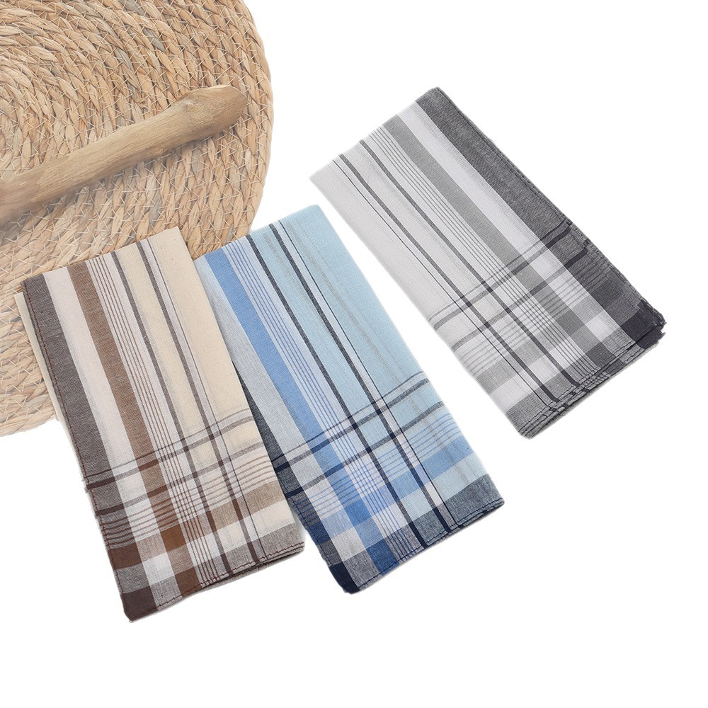 40cm Cross-Border Best-Selling Classic Vintage Men's Handkerchief Pure Cotton for Middle-Aged and Elderly Men and Women as a Gift