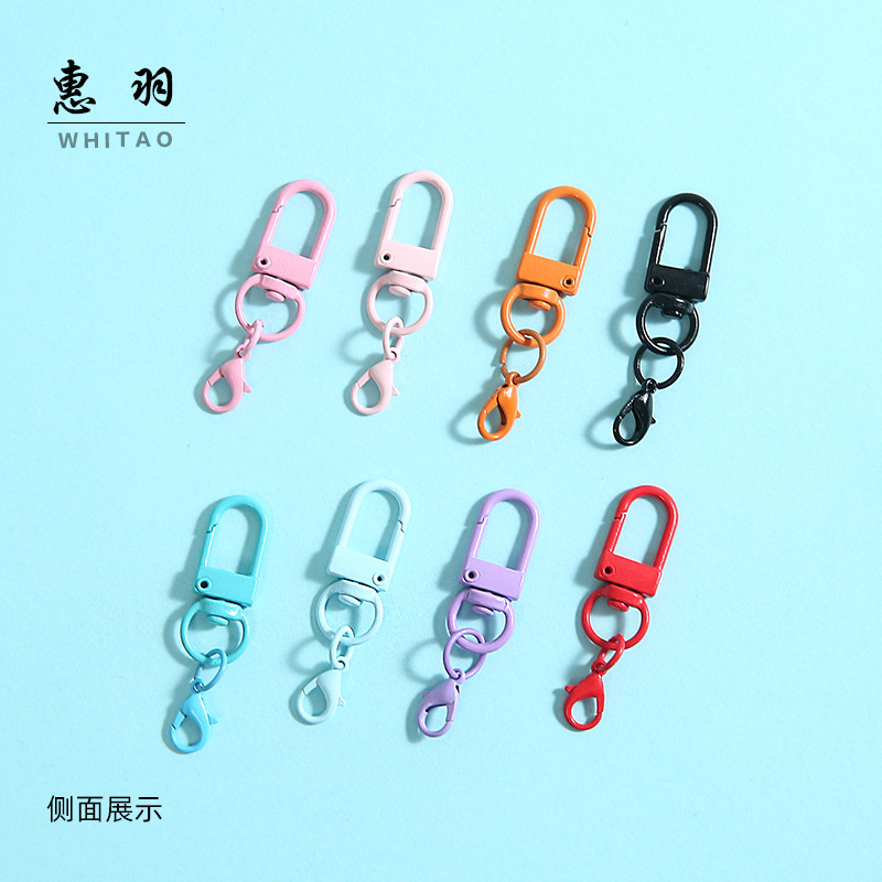 Creative Candy Color Paint Rotating Door Buckle Hanging 14mm Lobster Buckle Small Hook Key Door Buckle Pendant Keychain