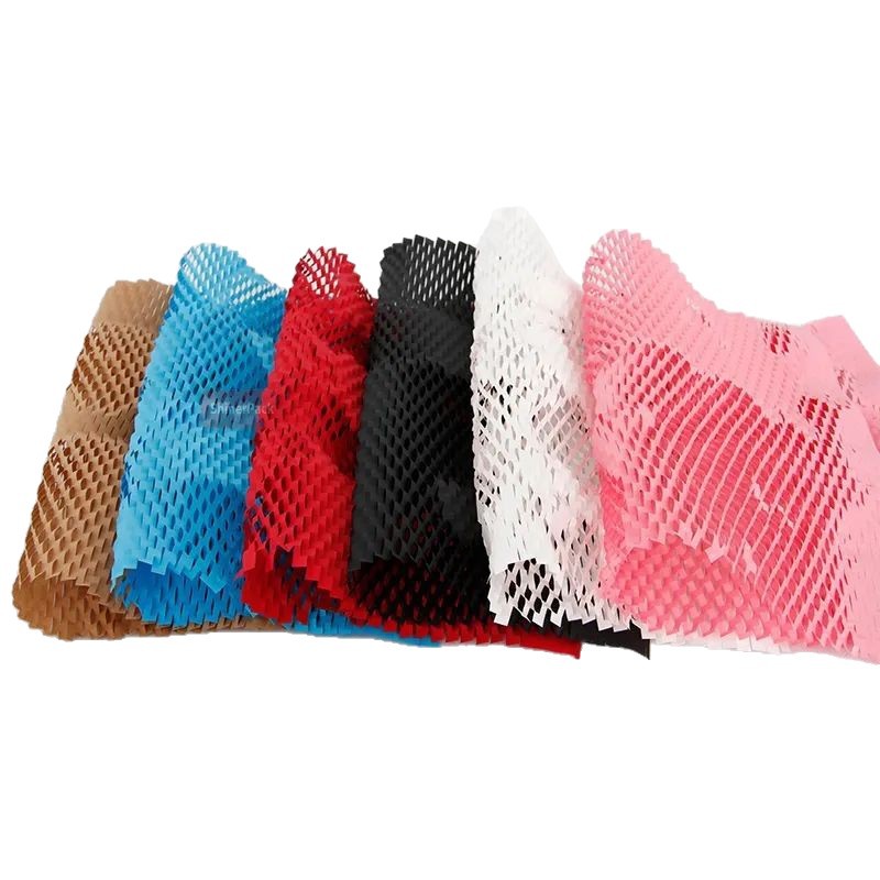 Flat Honeycomb Paper Flower Gift Wrapping Paper Kraft Paper Colorful Mesh Tear-Off Buffer Honeycomb Jewelry Cosmetics