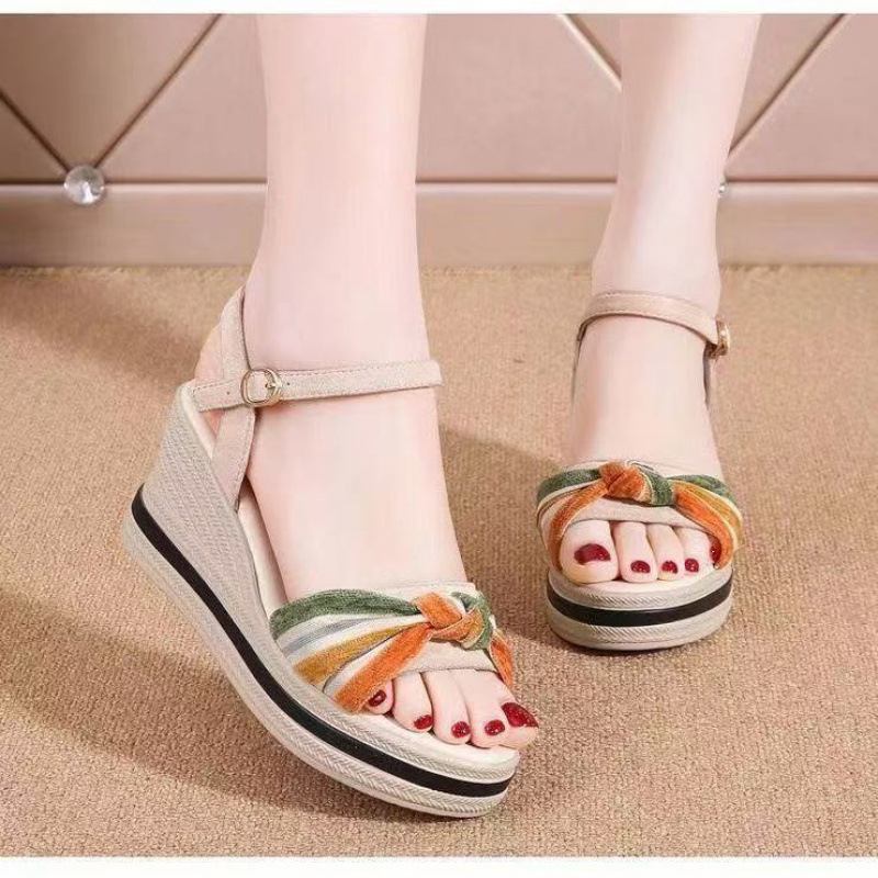 Популярные сандалии с толстой подошвой для женщин, новые летние, удобные, нескользящие обувь